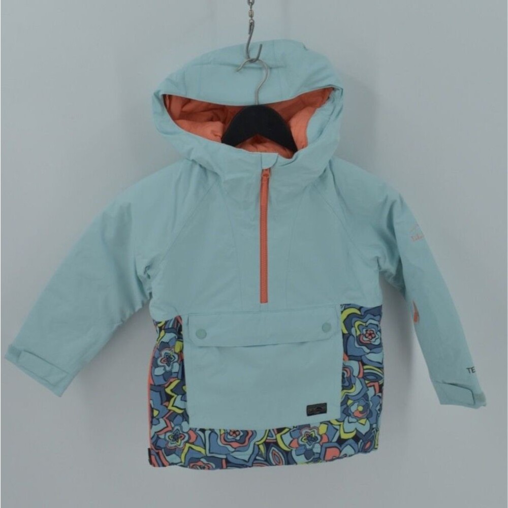 L.L. Bean Size L 6X 7 Kids Floral Wildcat Ski Jacket Anorak NWT Teal